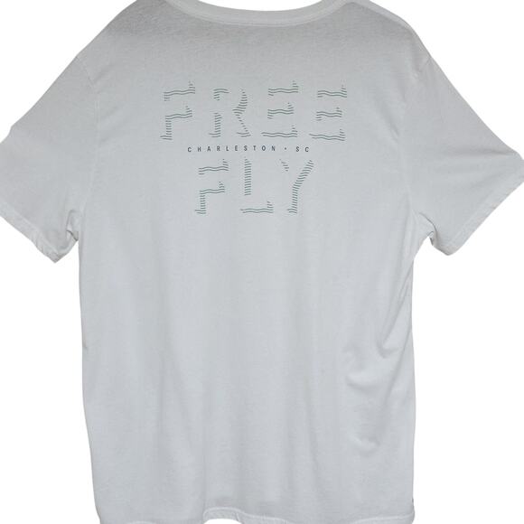 Free Fly Mens Sz 2XL Classic White Preppy Graphic Charleston SC Tee Shirt - Picture 2 of 9